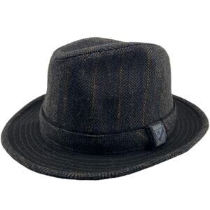 Daniel Cremieux 38 Blue Label Wool Blend Fedora Hat Large/XL Charcoal NEW